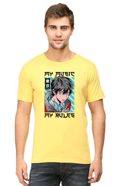 Rhythmic Anime  Music Typography Graphic Cotton Tee