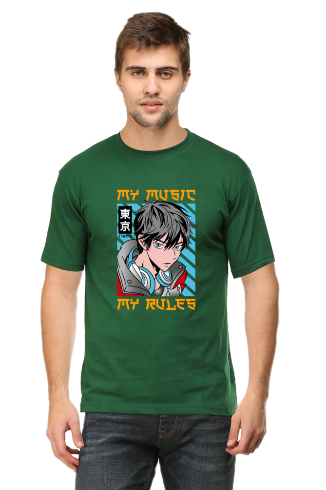 Rhythmic Anime  Music Typography Graphic Cotton Tee