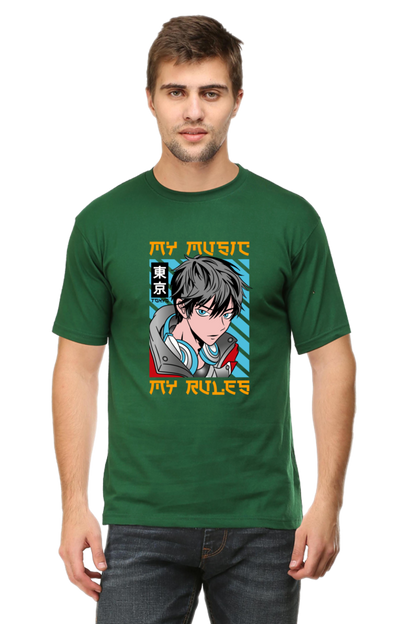 Rhythmic Anime  Music Typography Graphic Cotton Tee