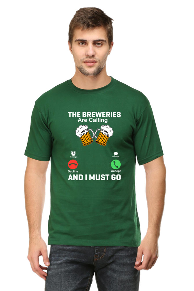 Beer Calling Graphic Cotton T-shirt