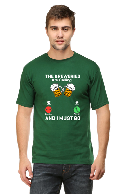 Beer Calling Graphic Cotton T-shirt