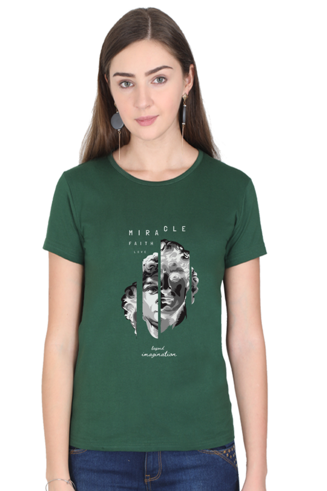 Creative Antique Face Art on Cotton T-Shirt