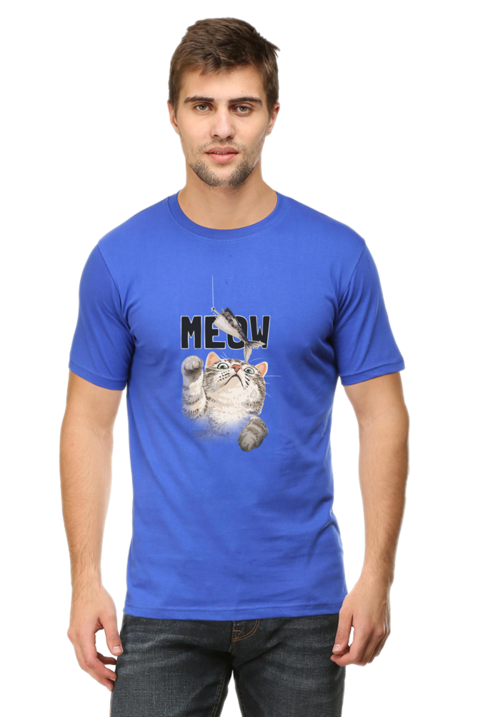 Meow Typography T-shirt with Artistic Cat Illustrator