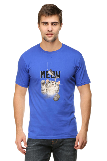 Meow Typography T-shirt with Artistic Cat Illustrator