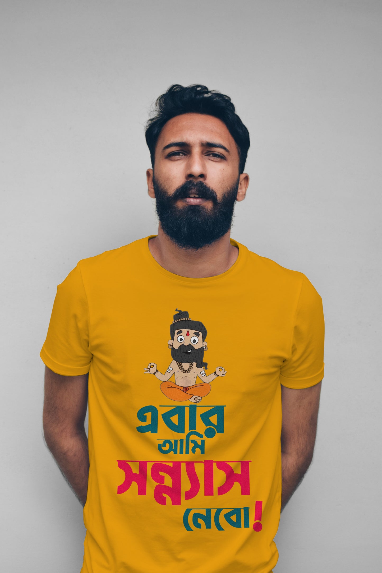 Stylish Cotton Tee with  Eye-Catching Design - Ebar Ami Sonnyas Nebo