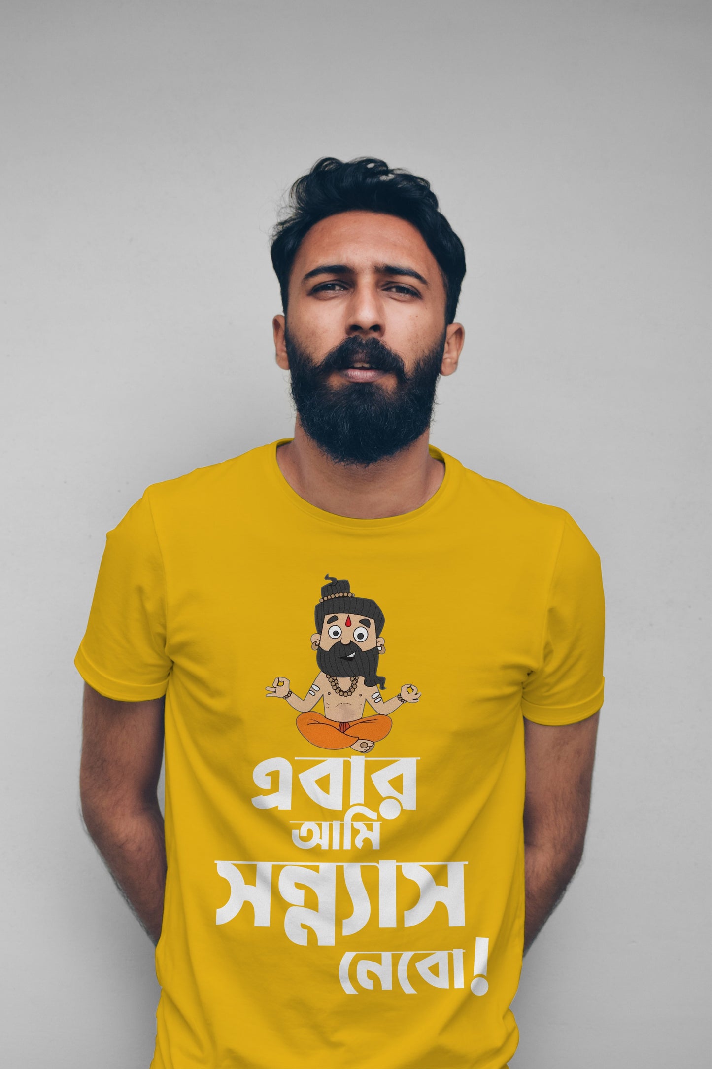 Ebar Ami Sonnyas Nebo - Premium Cotton T-Shirt with Unique Print