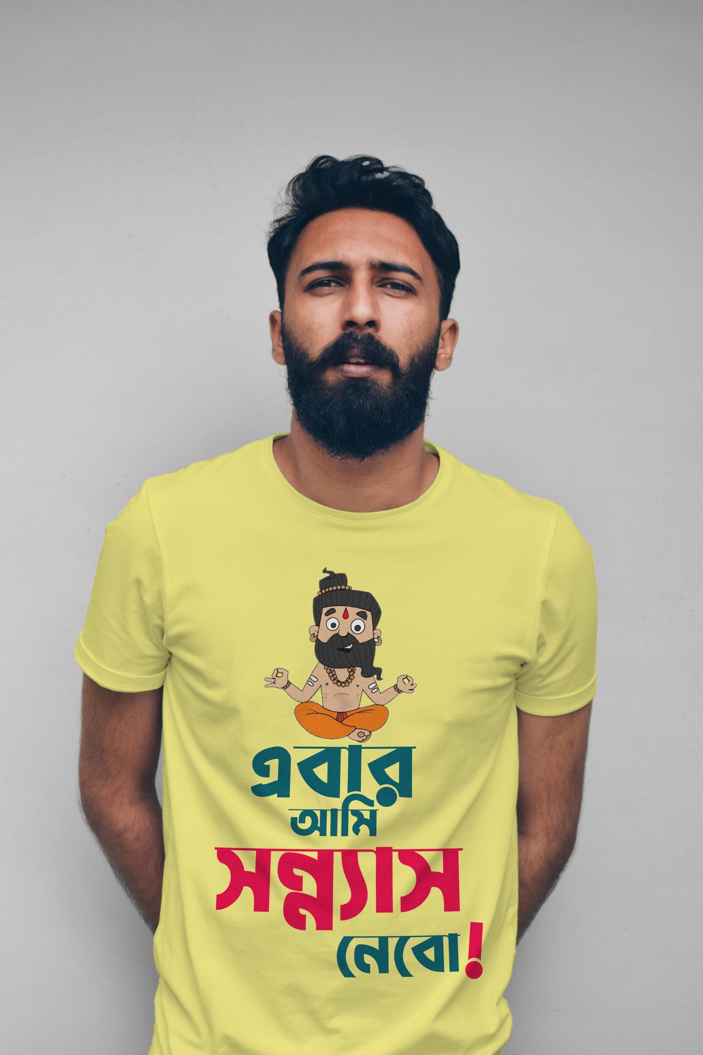 Stylish Cotton Tee with  Eye-Catching Design - Ebar Ami Sonnyas Nebo